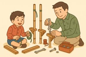 ステップバイステップ：竹馬の作り方