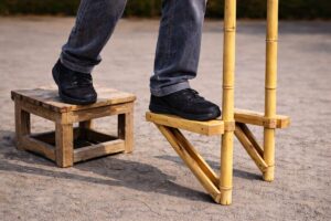 踏み木に足を置く位置の雰囲気