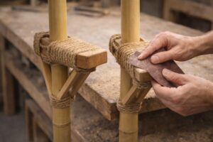 ささくれや角を整える仕上げの場面