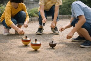 見守りながら楽しむこま回しの時間