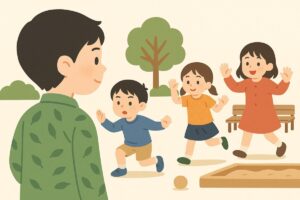 だるまさんがころんだの基本を理解する子どもたちのイラスト