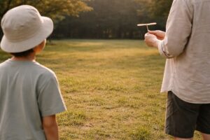 安全な間隔をとって遊ぶ落ち着いた場面